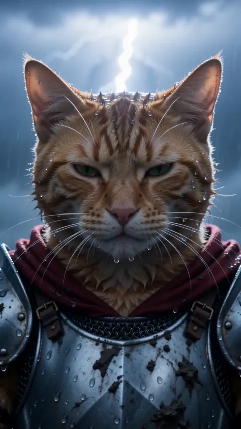 Knight Cat AI video, part 5: Lightning